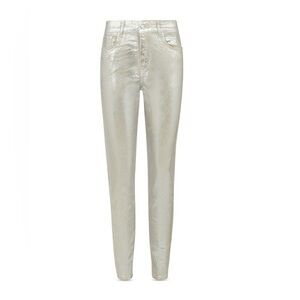 Alice and Olivia Silver Foil Jeans